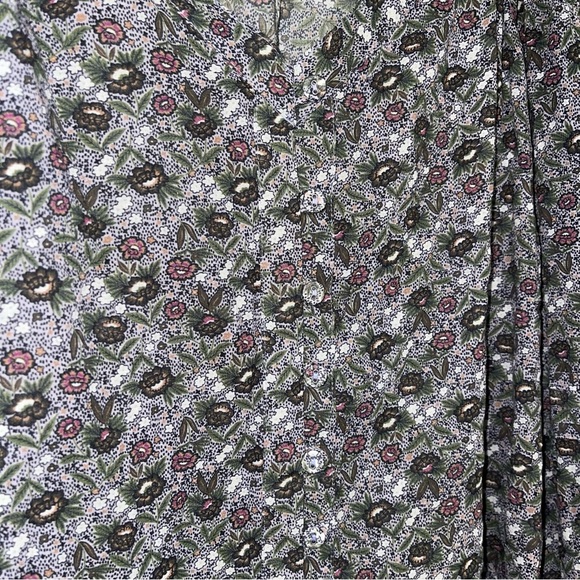 Joie Blouse Women's Size Medium Misty Lilac Ditsy Purple Long Sleeve Cotton Top - Picture 6 of 13